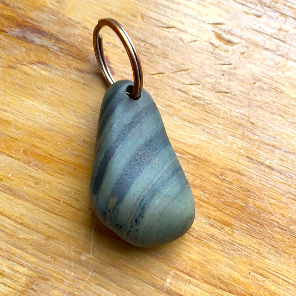 Sea stone key chain from Maine